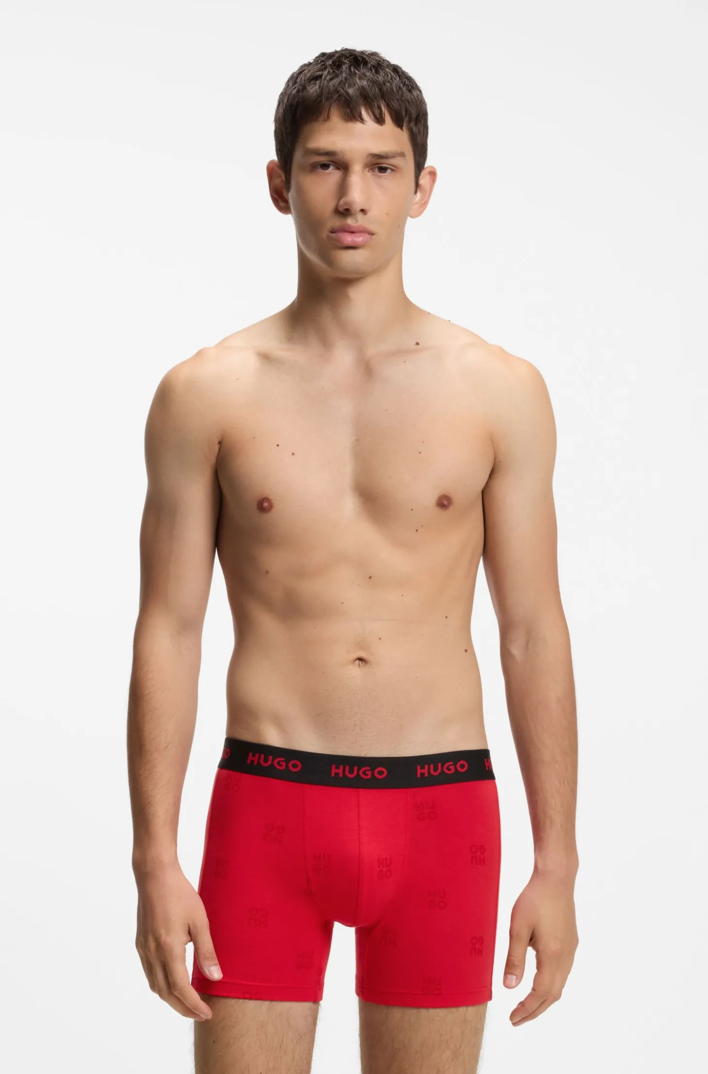 Three-pack boxer briefs in stretch cotton
