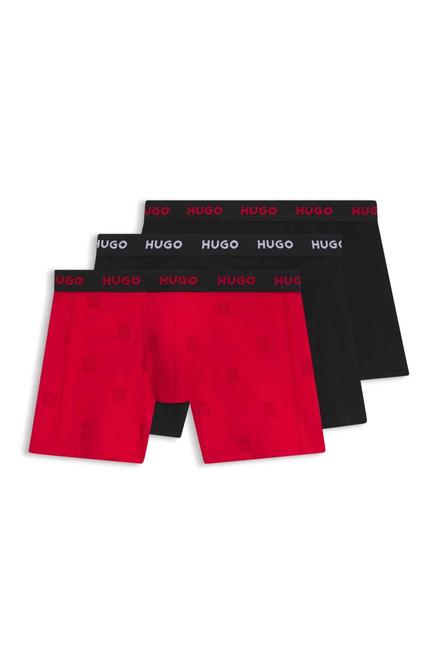 Three-pack boxer briefs in stretch cotton