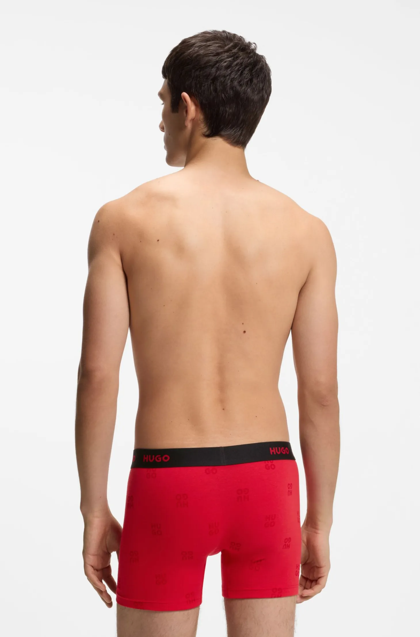 Three-pack boxer briefs in stretch cotton