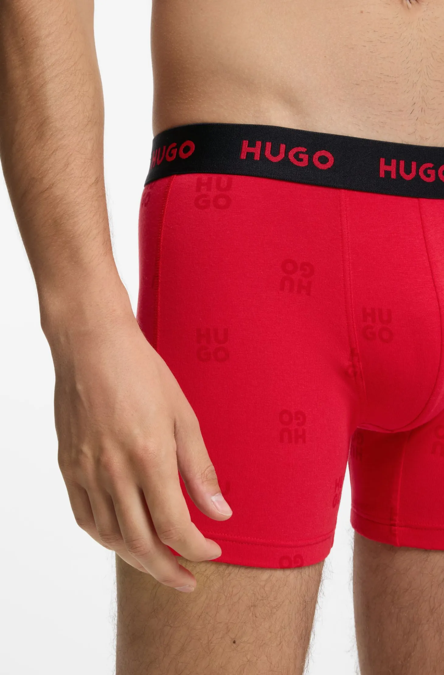 Three-pack boxer briefs in stretch cotton
