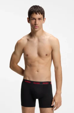Three-pack boxer briefs in stretch cotton