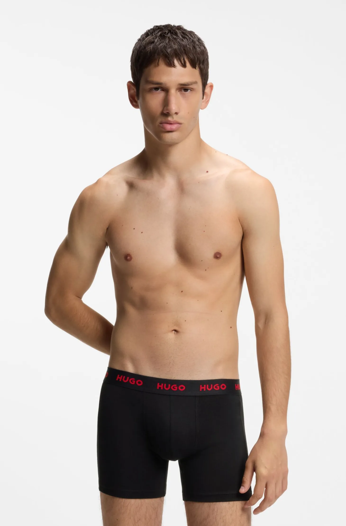 Three-pack boxer briefs in stretch cotton