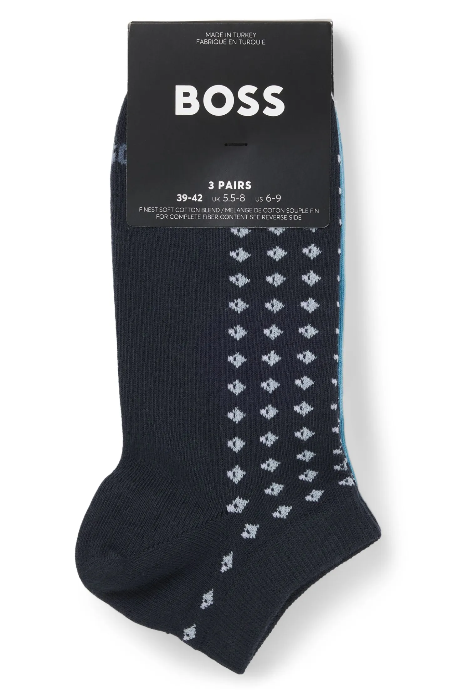 Three-pack of ankle-length socks