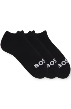 Three-pack of ankle-length socks with contrast logos