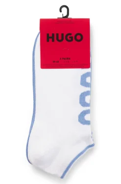 Three-pack of ankle socks with logos