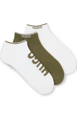 Three-pack of ankle socks with logos