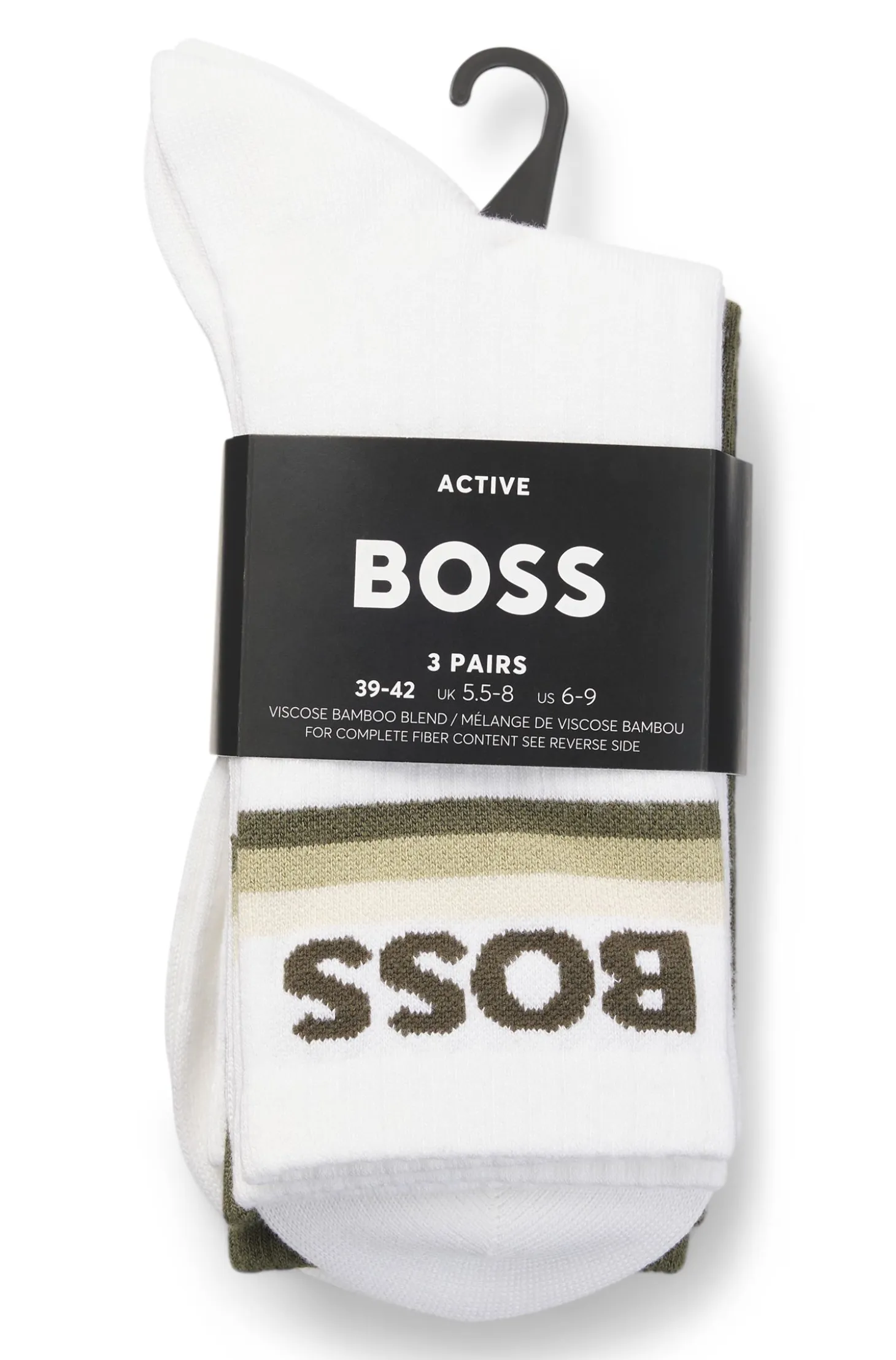 Three-pack of bamboo-blend short socks with logos
