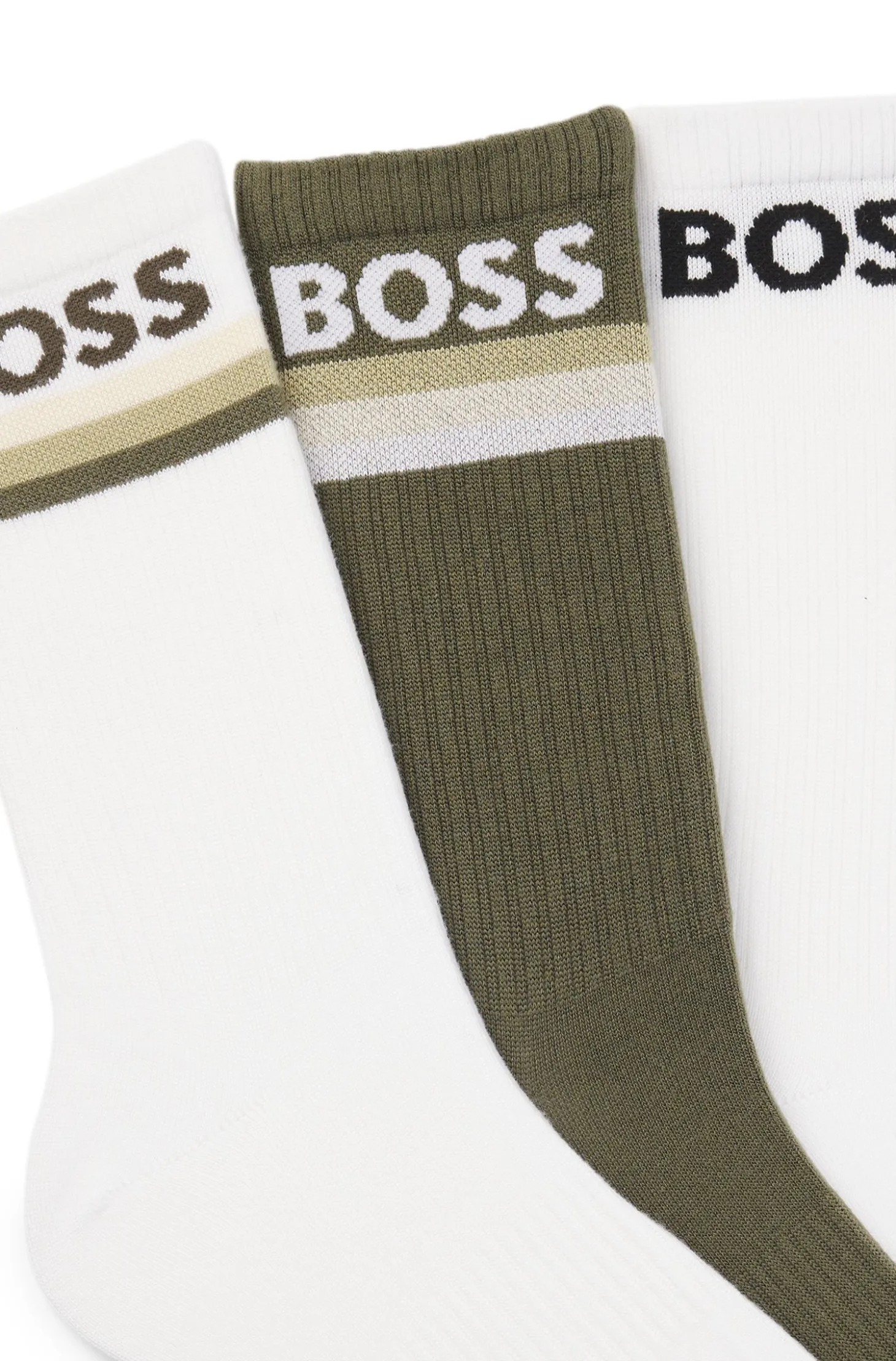 Three-pack of bamboo-blend short socks with logos
