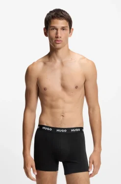 Three-pack of branded boxer briefs in stretch cotton