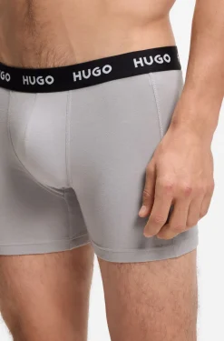 Three-pack of branded boxer briefs in stretch cotton