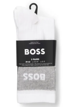Three-pack of cotton-blend socks in a short length