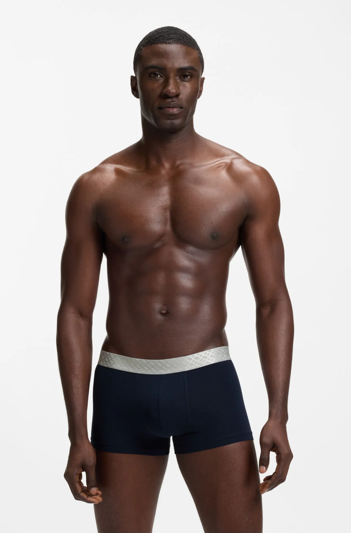Three-pack of cotton-blend trunks
