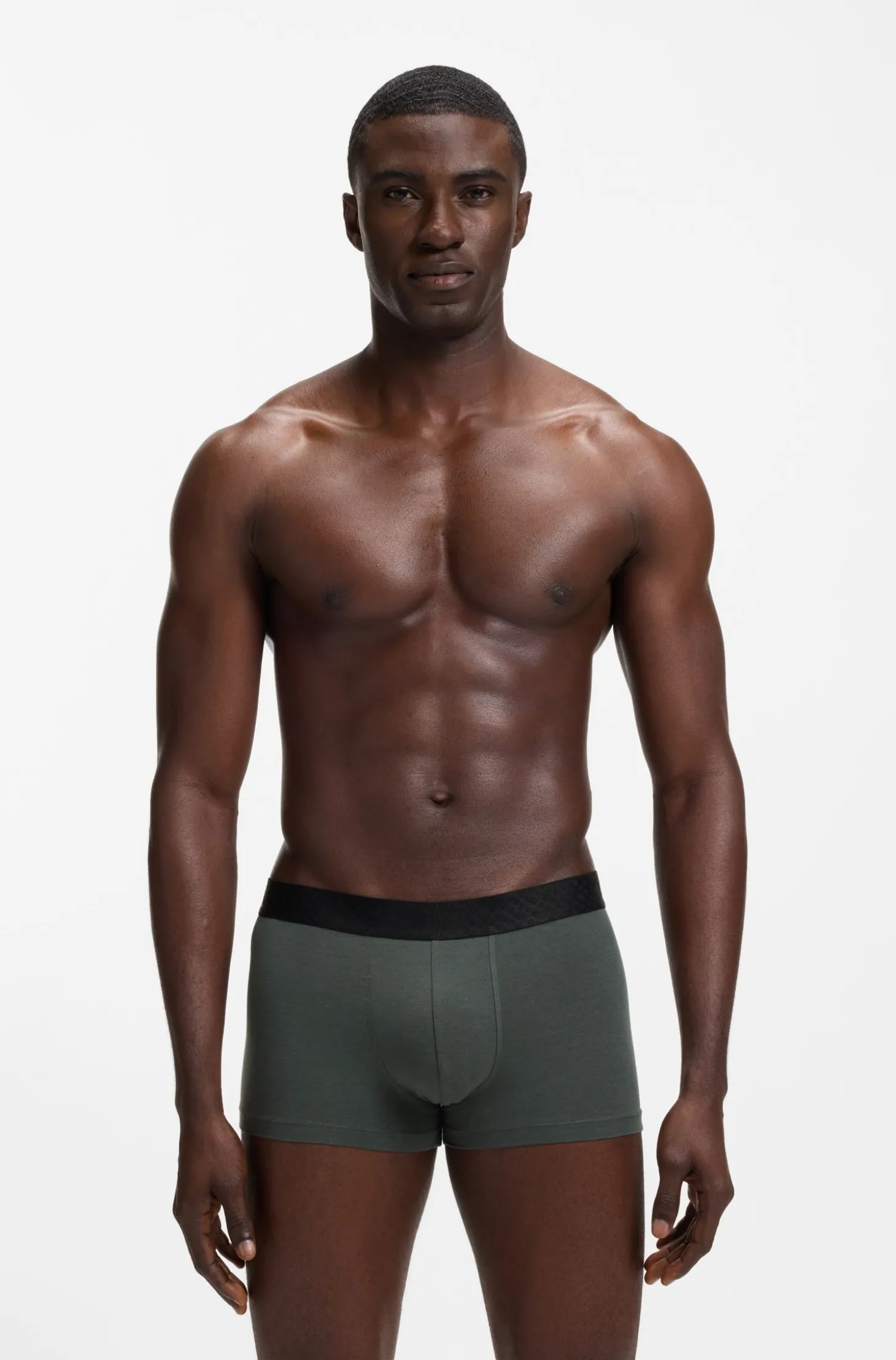 Three-pack of cotton-blend trunks