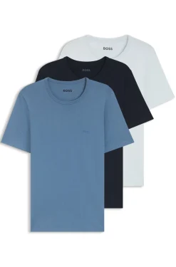 Three-pack of cotton underwear T-shirts with embroidered logo