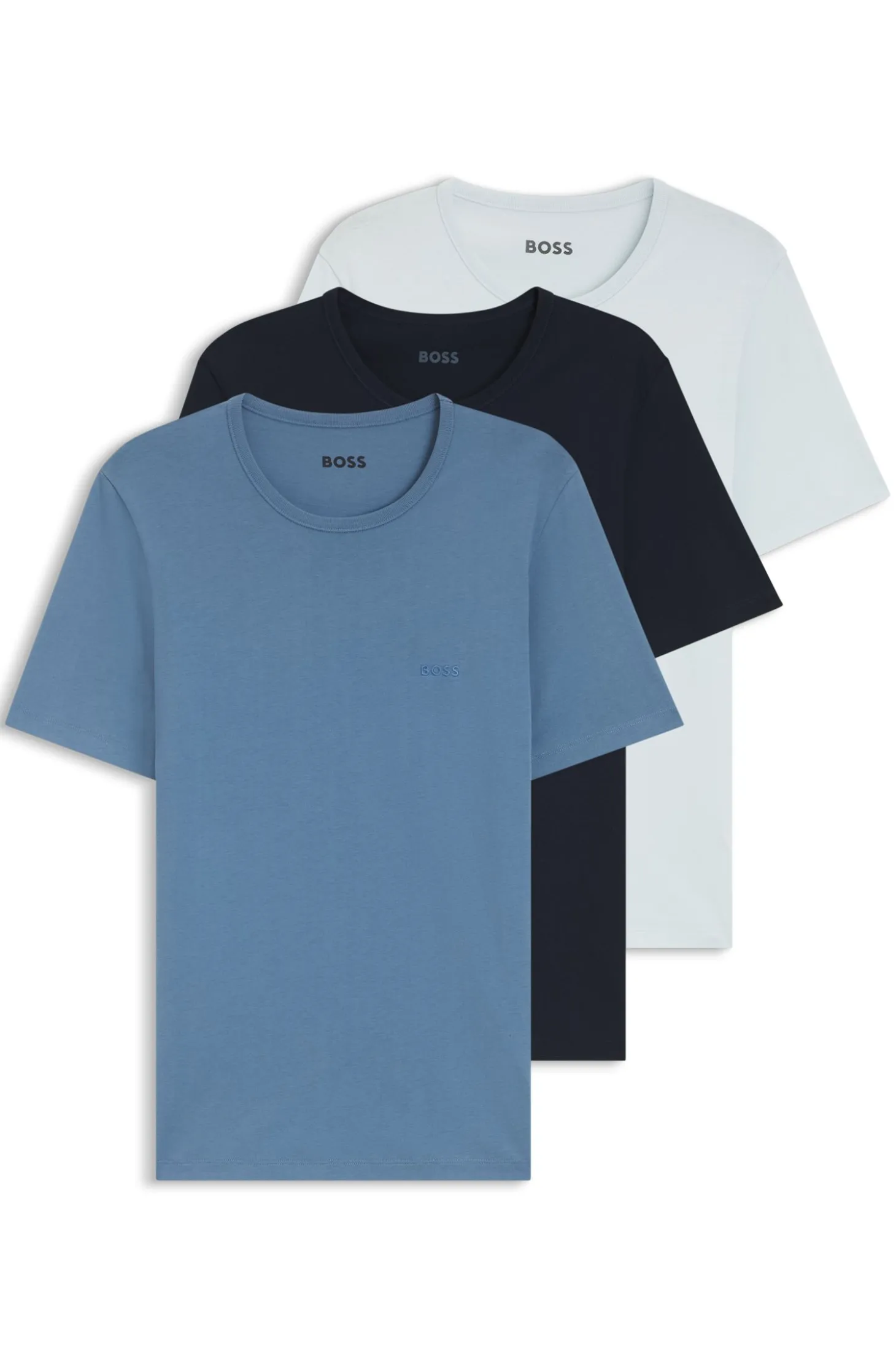 Three-pack of cotton underwear T-shirts with embroidered logo