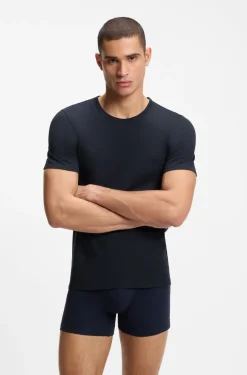 Three-pack of cotton underwear T-shirts with embroidered logo