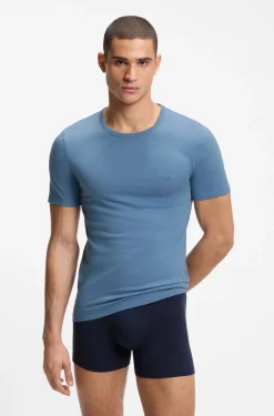 Three-pack of cotton underwear T-shirts with embroidered logo
