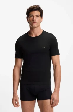 Three-pack of cotton underwear T-shirts with embroidered logo