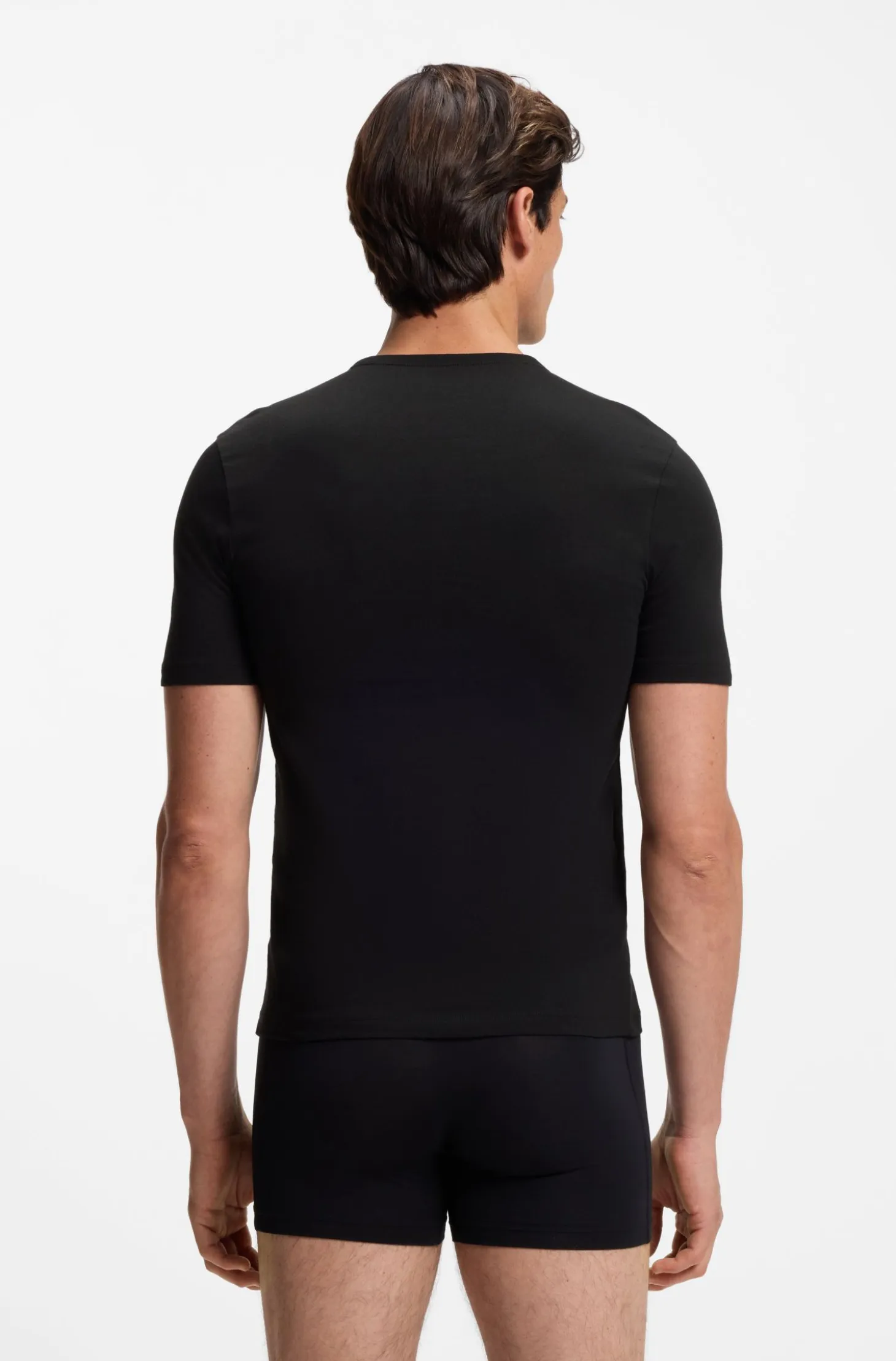 Three-pack of cotton underwear T-shirts with embroidered logo