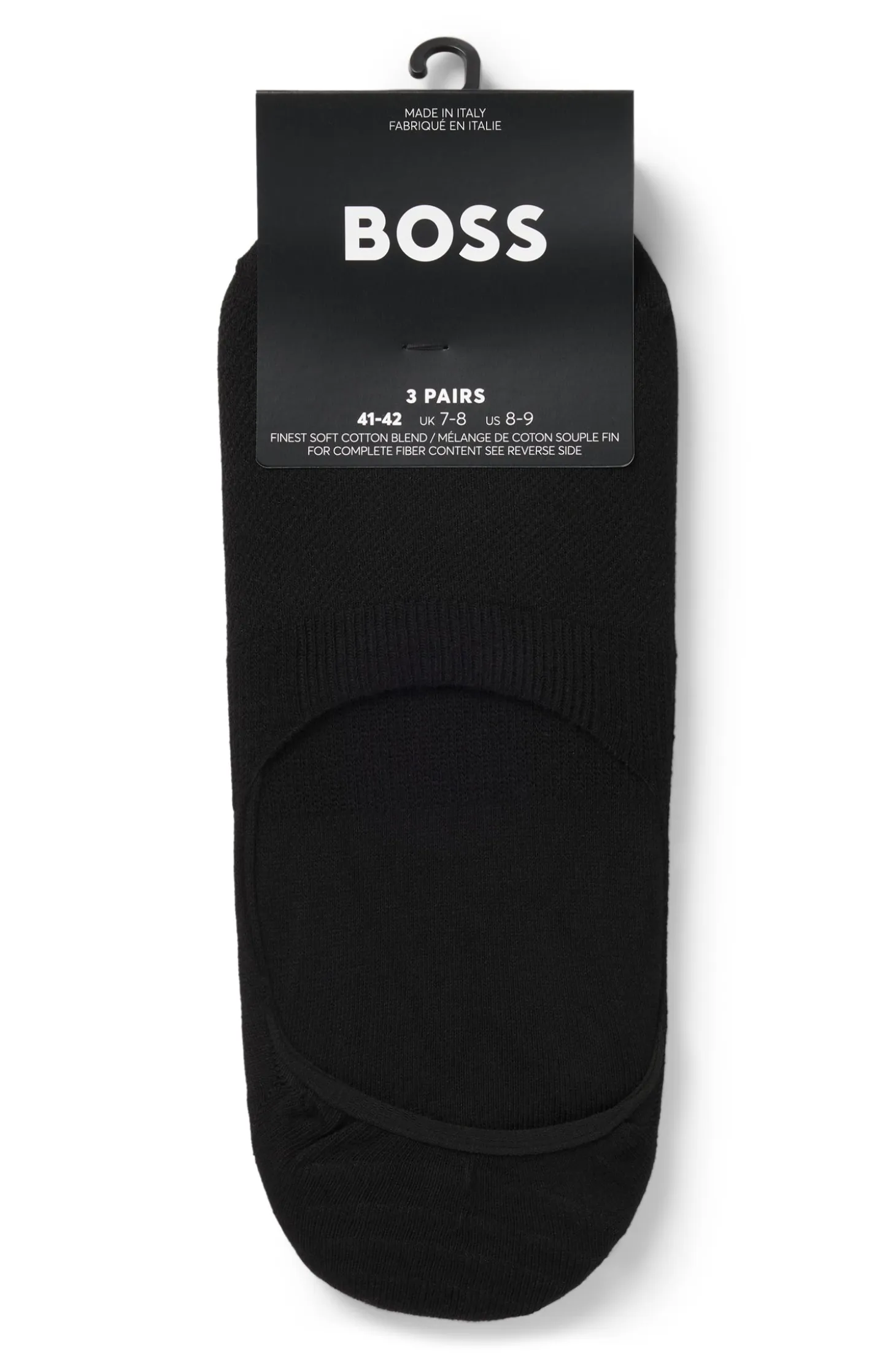 Three-pack of invisible socks in a cotton blend