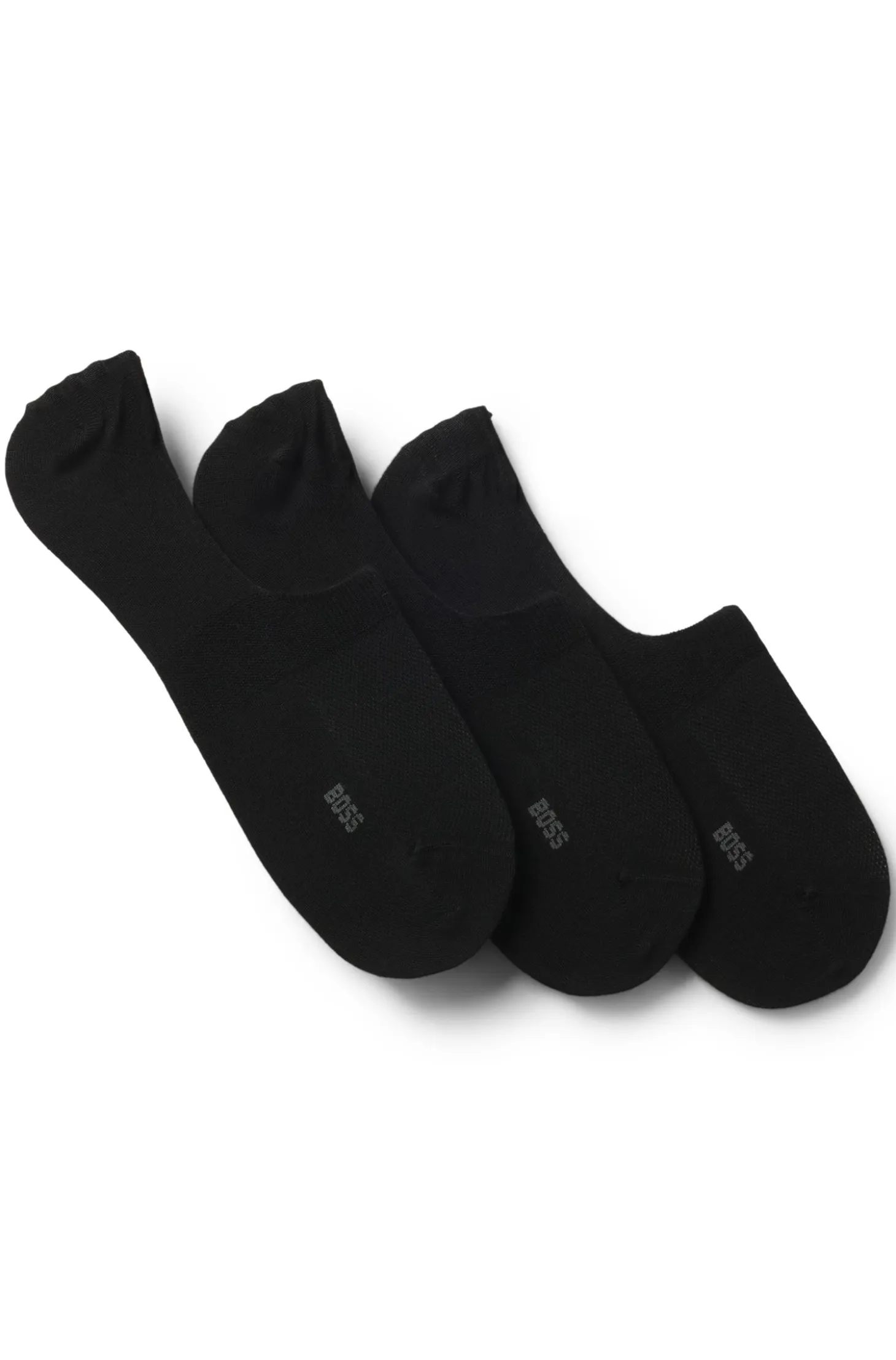 Three-pack of invisible socks in a cotton blend