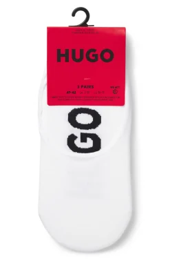Three-pack of invisible socks with large logos