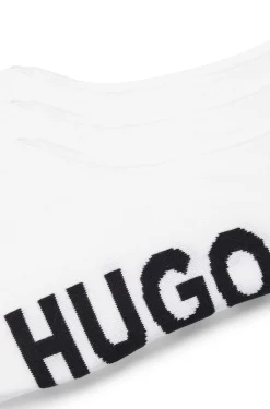 Three-pack of invisible socks with large logos