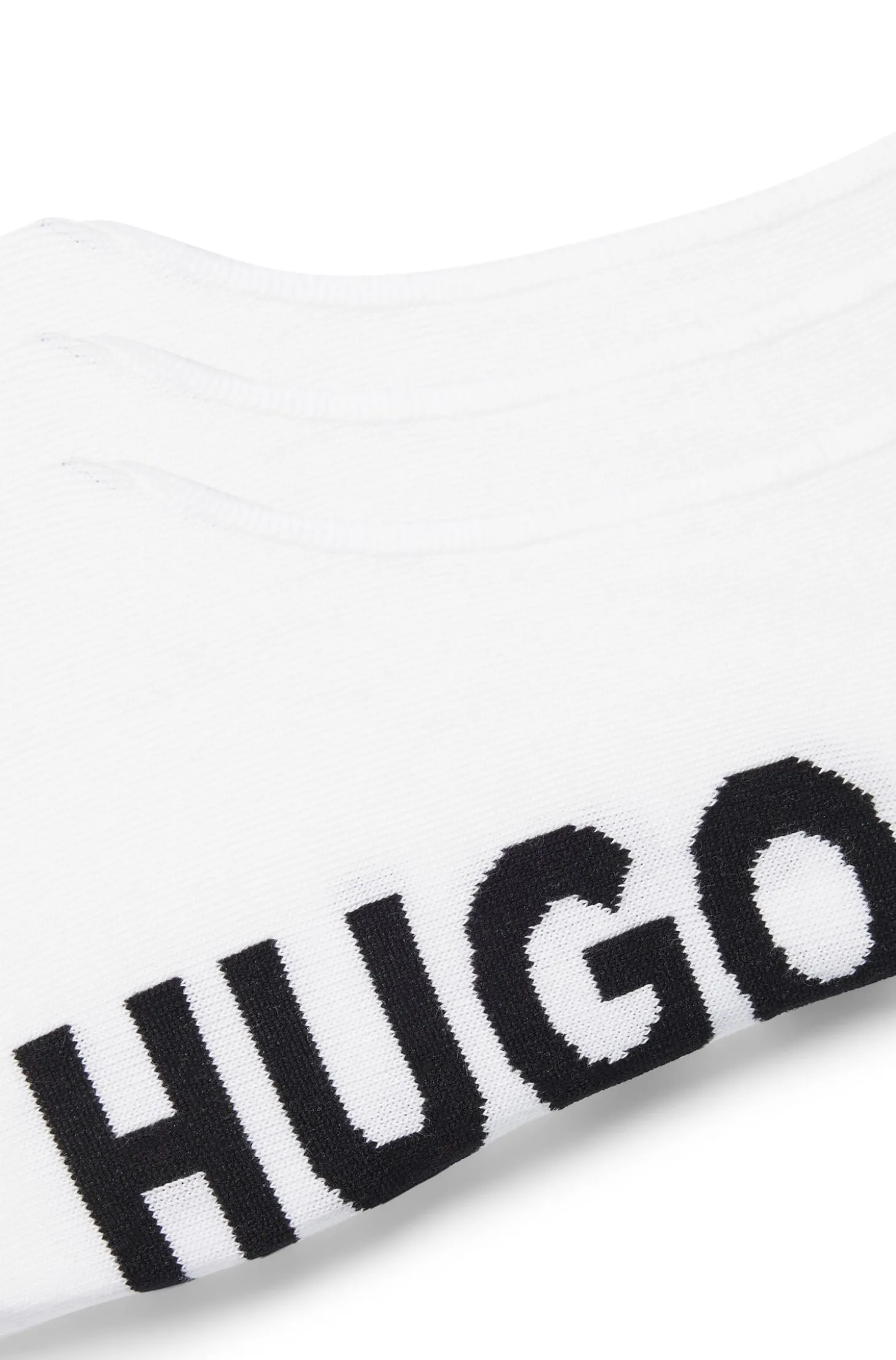 Three-pack of invisible socks with large logos