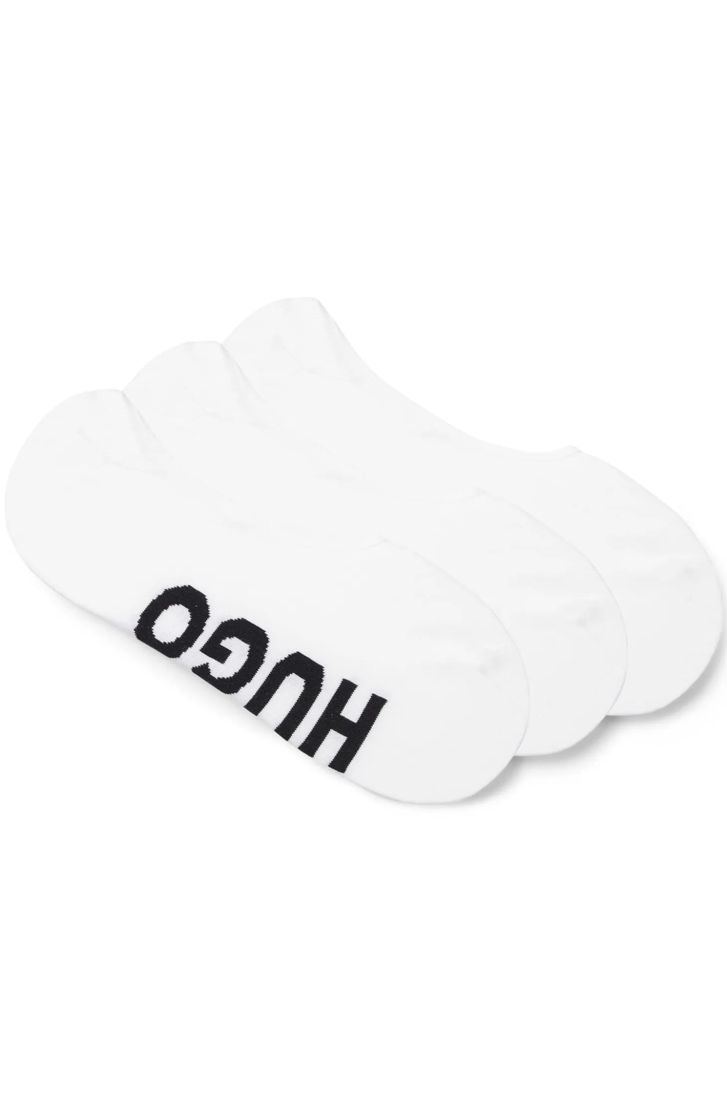 Three-pack of invisible socks with large logos