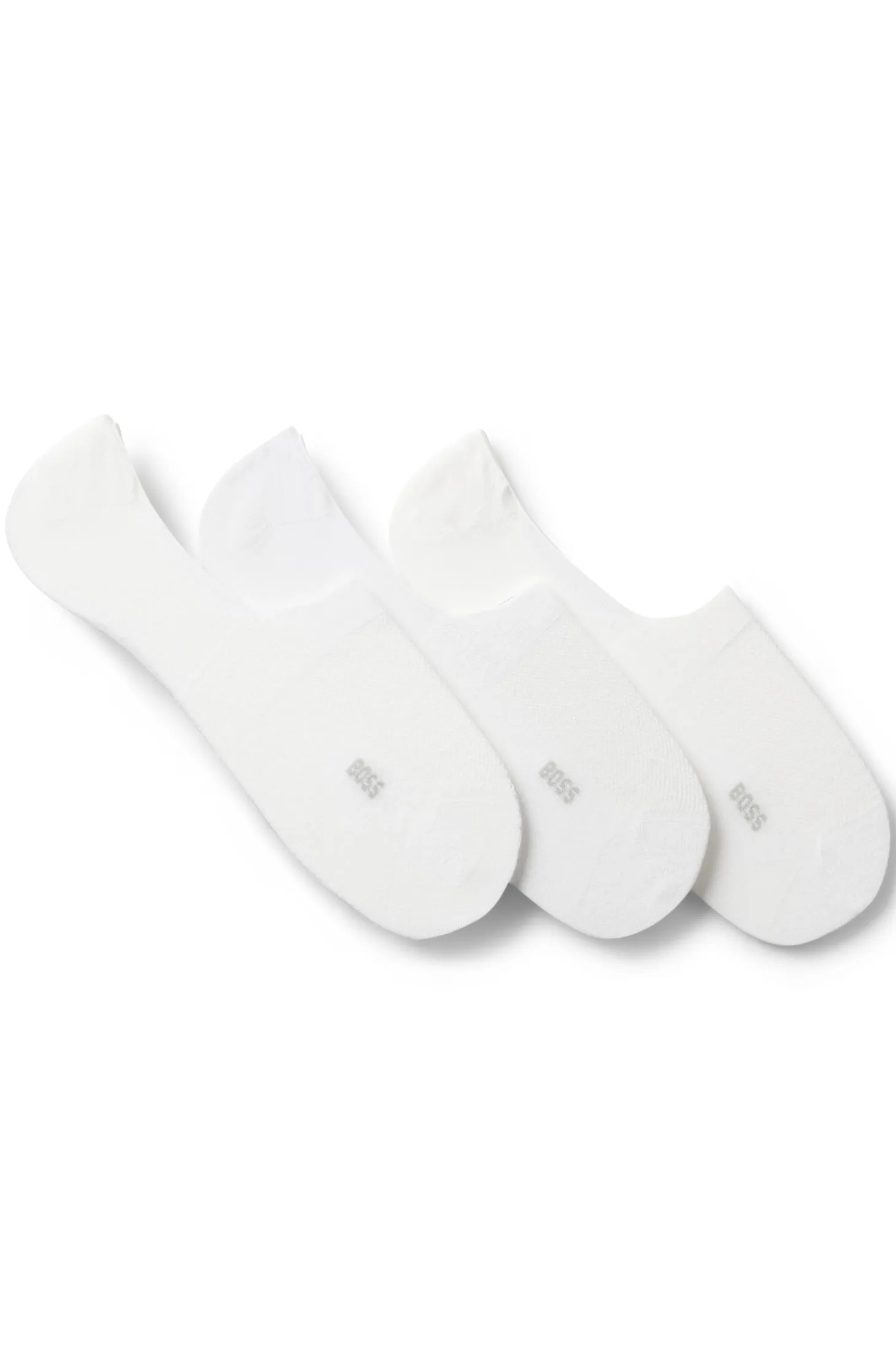 Three-pack of invisible socks in a cotton blend