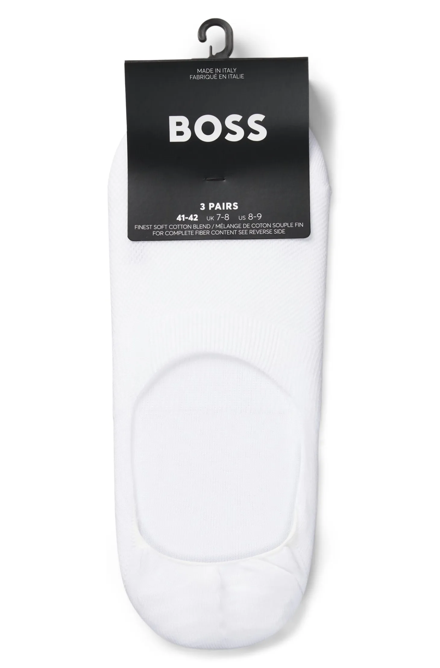 Three-pack of invisible socks in a cotton blend