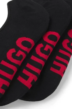 Three-pack of invisible socks with large logos