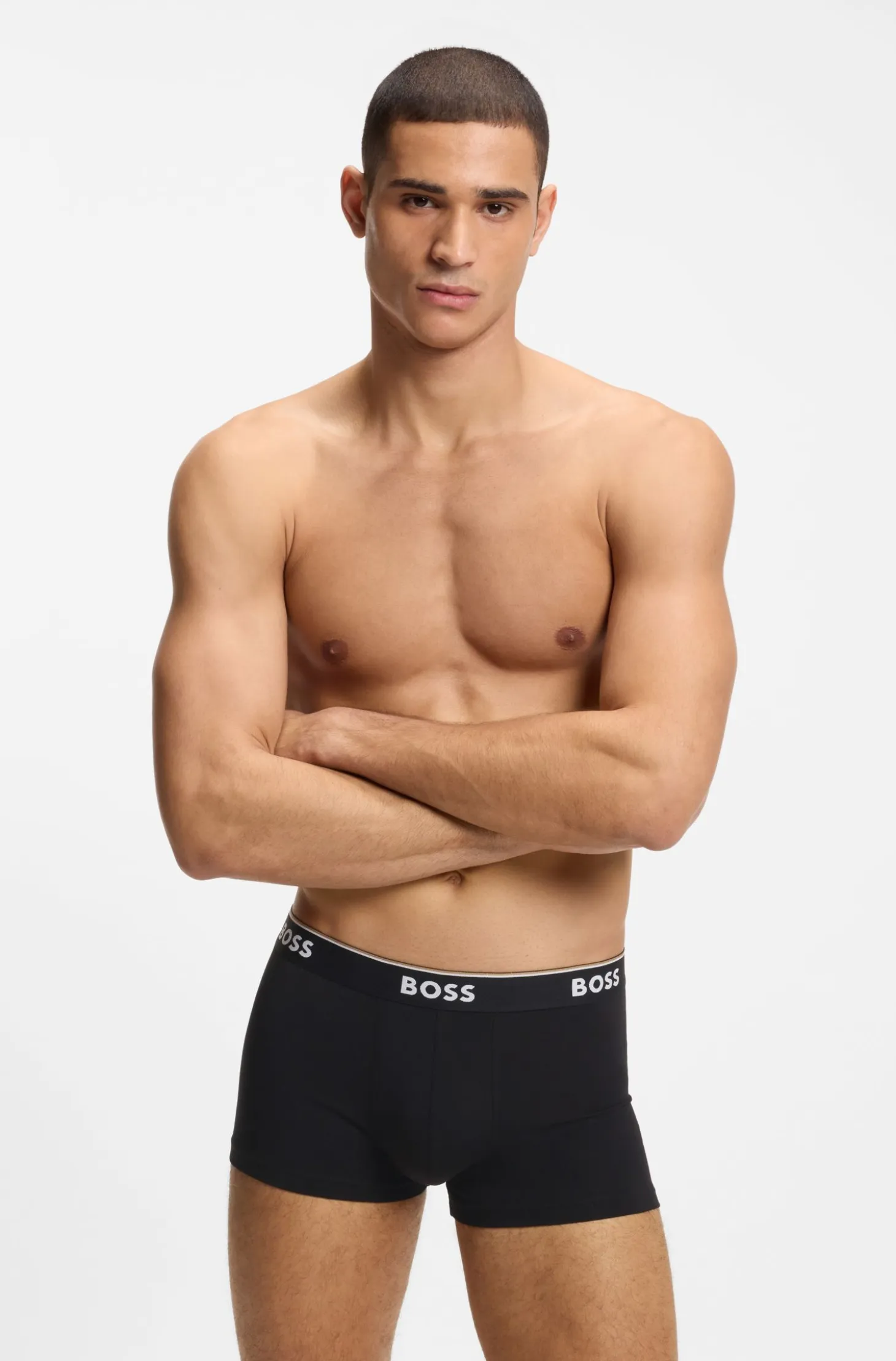 Three-pack of logo-detail trunks in stretch cotton