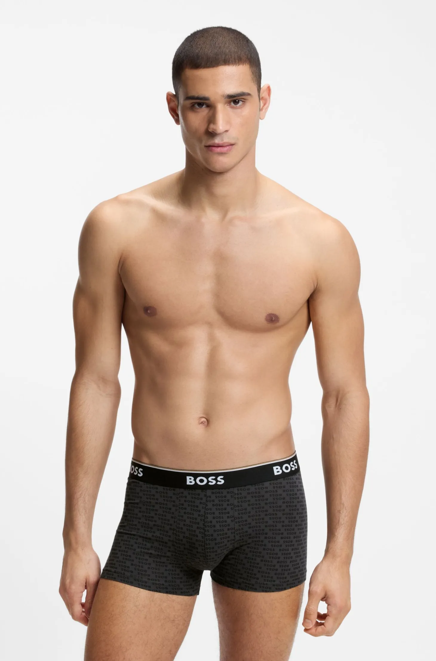 Three-pack of logo-detail trunks in stretch cotton