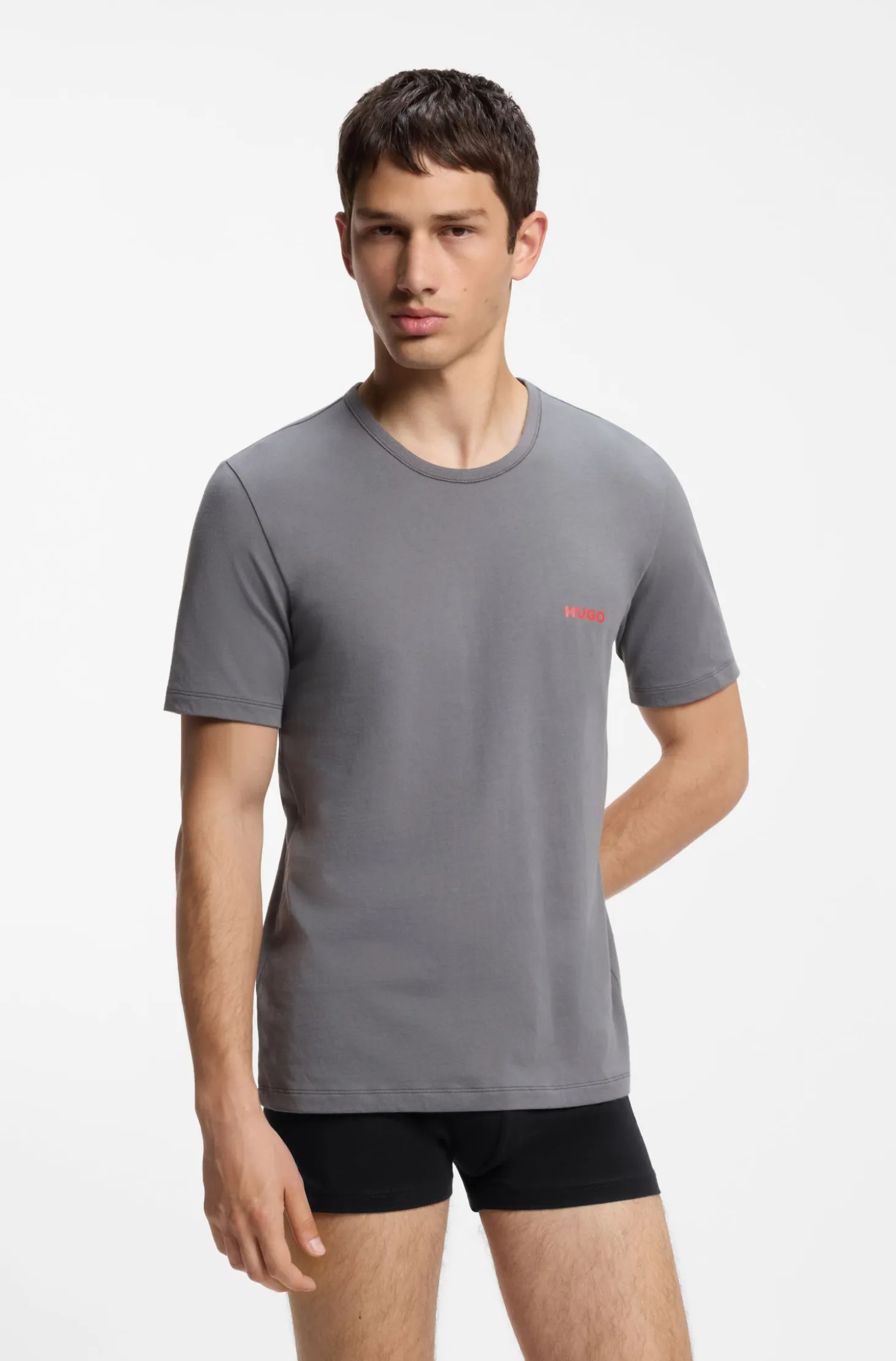 Three-pack of logo-print underwear T-shirts in cotton