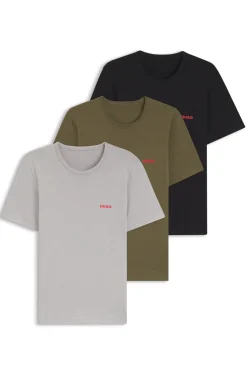 Three-pack of logo-print underwear T-shirts in cotton