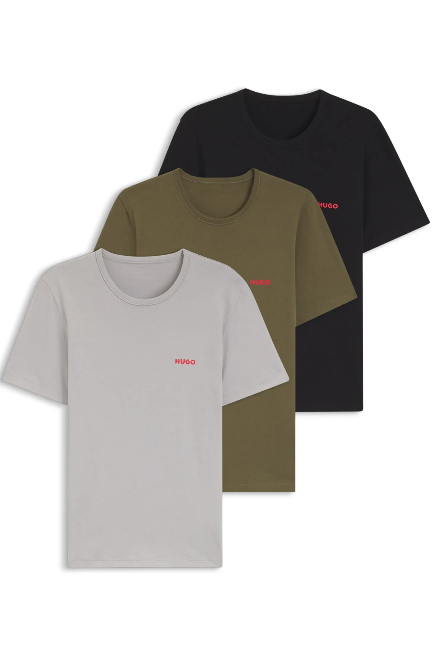 Three-pack of logo-print underwear T-shirts in cotton