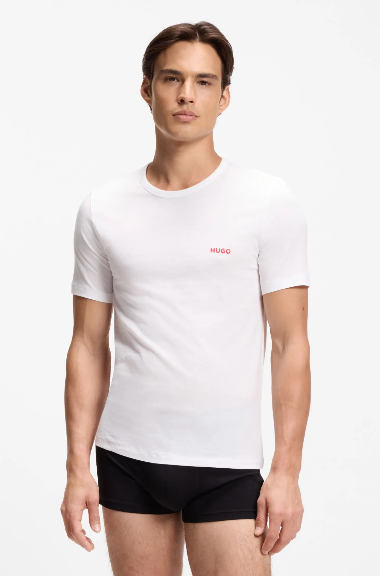 Three-pack of logo-print underwear T-shirts in cotton