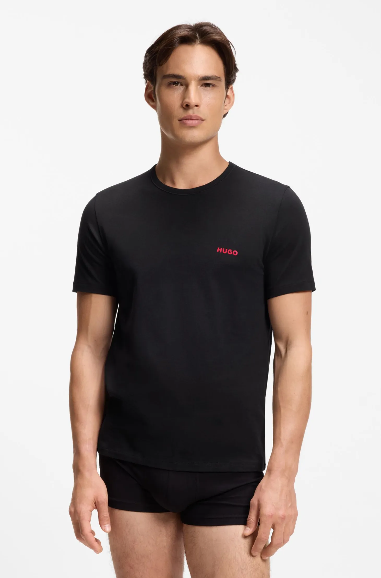 Three-pack of logo-print underwear T-shirts in cotton