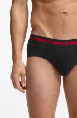 Three-pack of logo-waistband briefs in stretch cotton