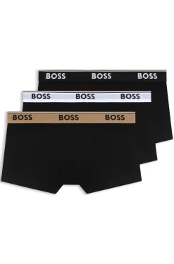 Three-pack of logo-waistband trunks in cotton