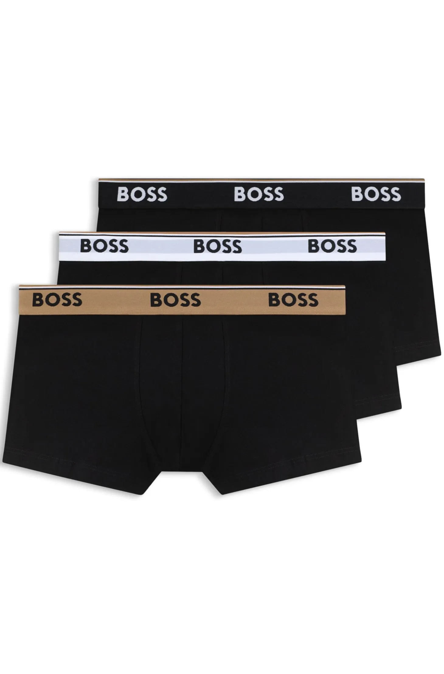 Three-pack of logo-waistband trunks in cotton