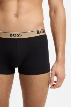 Three-pack of logo-waistband trunks in cotton