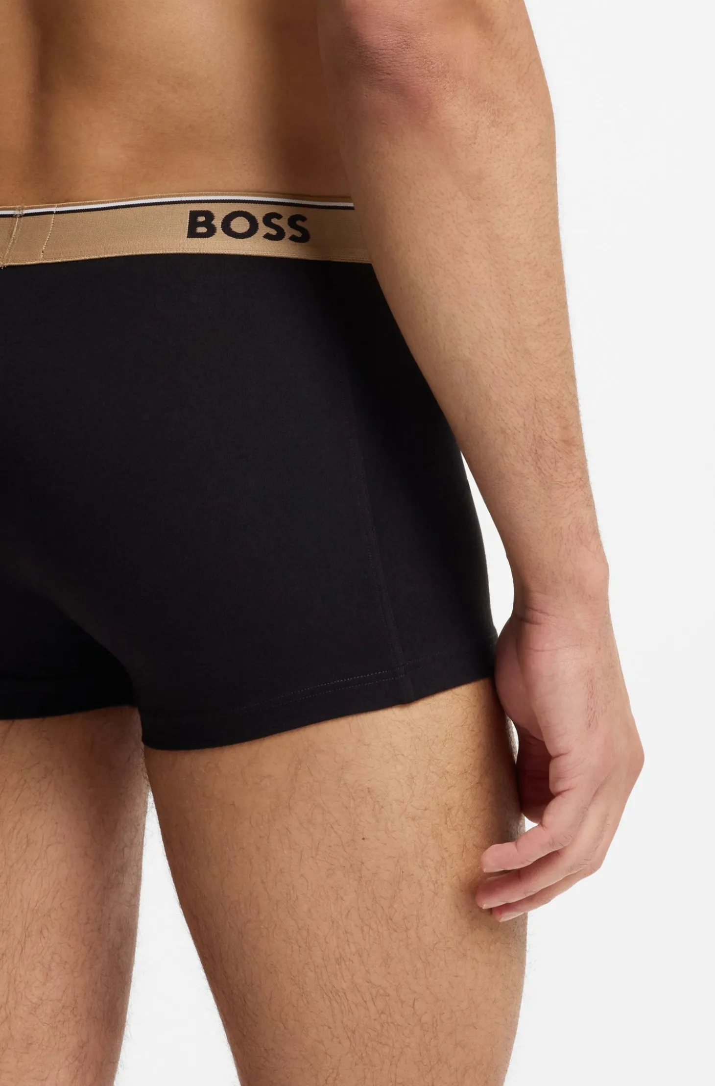 Three-pack of logo-waistband trunks in cotton