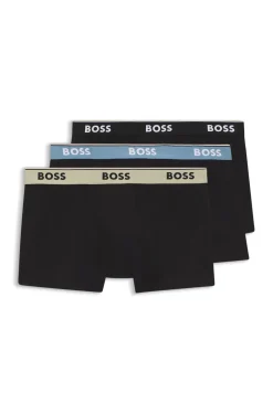 Three-pack of logo-waistband trunks in cotton