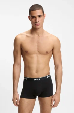 Three-pack of logo-waistband trunks in cotton