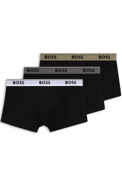Three-pack of logo-waistband trunks in cotton