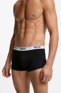 Three-pack of logo-waistband trunks in cotton