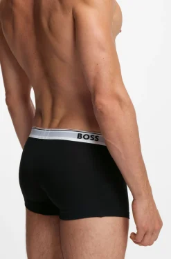 Three-pack of logo-waistband trunks in cotton