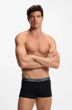 Three-pack of logo-waistband trunks in cotton